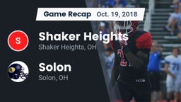 Recap: Shaker Heights  vs. Solon  2018
