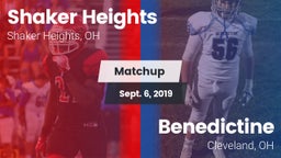 Matchup: Shaker Heights High  vs. Benedictine  2019