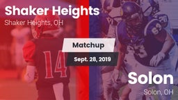 Matchup: Shaker Heights High  vs. Solon  2019