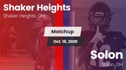 Matchup: Shaker Heights High  vs. Solon  2020