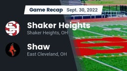 Recap: Shaker Heights  vs. Shaw  2022