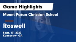 Mount Paran Christian School vs Roswell  Game Highlights - Sept. 13, 2022