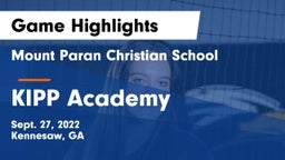 Mount Paran Christian School vs KIPP Academy  Game Highlights - Sept. 27, 2022
