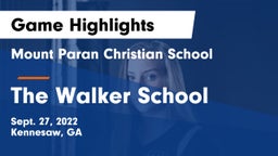 Mount Paran Christian School vs The Walker School Game Highlights - Sept. 27, 2022