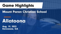 Mount Paran Christian School vs Allatoona  Game Highlights - Aug. 19, 2023