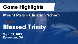 Mount Paran Christian School vs Blessed Trinity  Game Highlights - Sept. 19, 2023