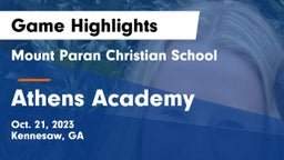 Mount Paran Christian School vs Athens Academy Game Highlights - Oct. 21, 2023