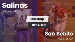 Matchup: Salinas  vs. San Benito  2018