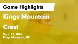 Kings Mountain  vs Crest  Game Highlights - Sept. 21, 2023