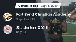 Recap: Fort Bend Christian Academy vs. St. John XXIII  2019