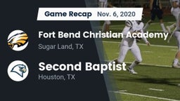 Recap: Fort Bend Christian Academy vs. Second Baptist  2020