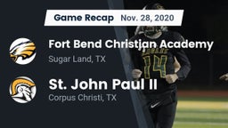 Recap: Fort Bend Christian Academy vs. St. John Paul II  2020