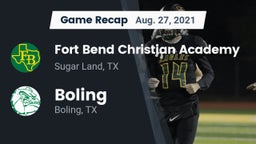 Recap: Fort Bend Christian Academy vs. Boling  2021