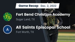 Recap: Fort Bend Christian Academy vs. All Saints Episcopal School 2022