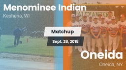 Matchup: Menominee Indian vs. Oneida  2018