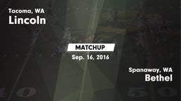Matchup: Lincoln  vs. Bethel  2016