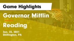 Governor Mifflin  vs Reading  Game Highlights - Jan. 23, 2021