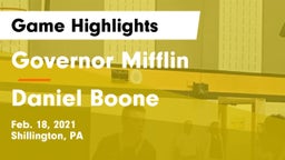 Governor Mifflin  vs Daniel Boone  Game Highlights - Feb. 18, 2021