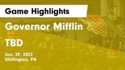 Governor Mifflin  vs TBD Game Highlights - Jan. 29, 2022