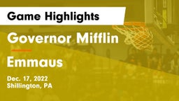 Governor Mifflin  vs Emmaus  Game Highlights - Dec. 17, 2022