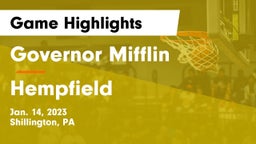 Governor Mifflin  vs Hempfield  Game Highlights - Jan. 14, 2023