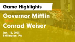 Governor Mifflin  vs Conrad Weiser  Game Highlights - Jan. 12, 2023