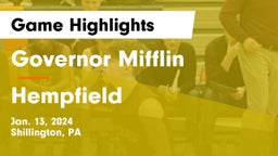 Governor Mifflin   vs Hempfield  Game Highlights - Jan. 13, 2024