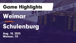 Weimar  vs Schulenburg Game Highlights - Aug. 18, 2023
