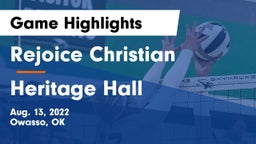 Rejoice Christian  vs Heritage Hall  Game Highlights - Aug. 13, 2022