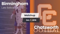 Matchup: Birmingham High vs. Chatsworth  2016