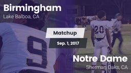 Matchup: Birmingham High vs. Notre Dame  2017