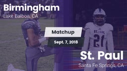 Matchup: Birmingham High vs. St. Paul  2018