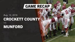Recap: Crockett County  vs. Munford  2016