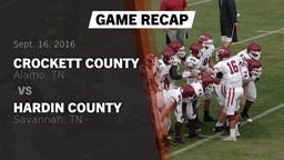 Recap: Crockett County  vs. Hardin County  2016