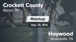 Matchup: Crockett County vs. Haywood  2016
