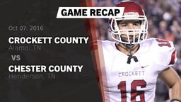 Recap: Crockett County  vs. Chester County  2016