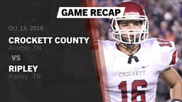 Recap: Crockett County  vs. Ripley  2016