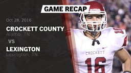 Recap: Crockett County  vs. Lexington  2016