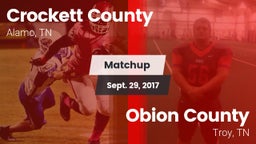 Matchup: Crockett County vs. Obion County  2017