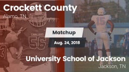 Matchup: Crockett County vs. University School of Jackson 2018