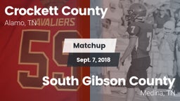 Matchup: Crockett County vs. South Gibson County  2018