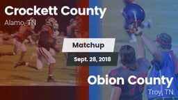 Matchup: Crockett County vs. Obion County  2018