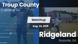 Matchup: Troup County High vs. Ridgeland  2018