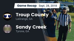 Recap: Troup County  vs. Sandy Creek  2018