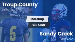 Matchup: Troup County High vs. Sandy Creek  2019