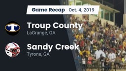 Recap: Troup County  vs. Sandy Creek  2019