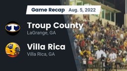 Recap: Troup County  vs. Villa Rica  2022