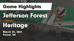 Jefferson Forest  vs Heritage Game Highlights - March 22, 2021