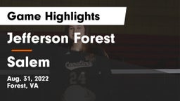 Jefferson Forest  vs Salem  Game Highlights - Aug. 31, 2022