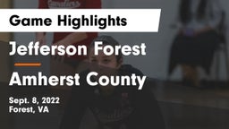 Jefferson Forest  vs Amherst County  Game Highlights - Sept. 8, 2022